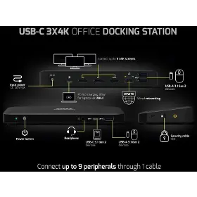 Dokovací stanice - Port Designs Dokovací stanice USB-C 9v1 3x4K - 5