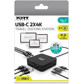 Dokovací stanice - Port Designs USB-C Dokovací stanice 10v1, 2x4K - 11