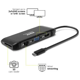 Dokovací stanice - Port Designs Dokovací stanice 8v1 Dual Screen - 7