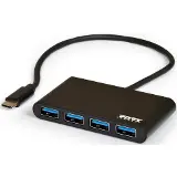 Port Designs USB-C HUB, 4x USB 3.0, černý