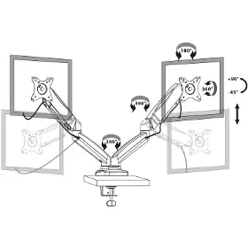Držiak monitoru - Port Designs Držák na dva monitory na hranu - 6