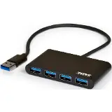 Port Designs USB HUB, 4x USB 3.0, černý