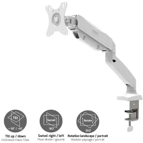 Držiak monitoru - Port Designs Držák na monitor 1 rameno White - 3