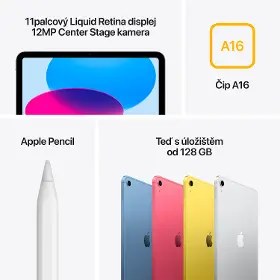 Tablet - Apple iPad 11" A16 Cell 256GB Pink - 7