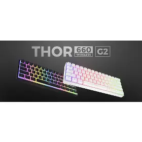 Herní klávesnice - Genesis THOR 660 G2 Wireless 60 Red Switch White US - 18