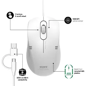 PC myš - Port Designs PRE LITE, biela - 5