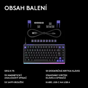 Herní klávesnice - Logitech G512 X 75 Tactile Black US - 7