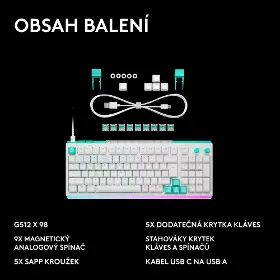 Herní klávesnice - Logitech G512 X 98 Tactile White US - 10