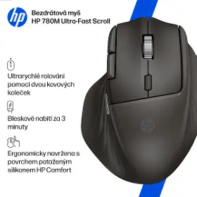PC myš - HP 780M Ultra-Fast-Scroll Wireless Black - 7