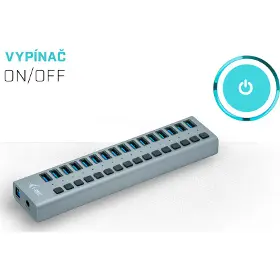 USB Hub - I-Tec USB-A Charging HUB 16port + Power Adapter - 4