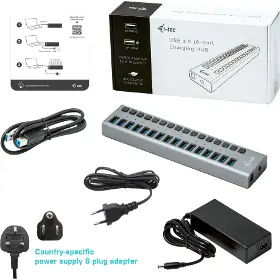 USB Hub - I-Tec USB-A Charging HUB 16port + Power Adapter - 6