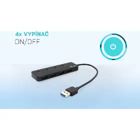 USB Hub - I-Tec HUB 4x USB-A  Port with individual On/Off Switches - 5