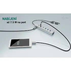 USB Hub - I-Tec Charging Metal HUB 7 port (3x USB-C, 4x USB-A) - 5