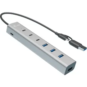 USB Hub - I-Tec Charging Metal HUB 7 port (3x USB-C, 4x USB-A) - 1