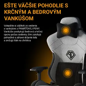 Herná stolička - Anda Seat T-Pro 2 fabric Grey - 11