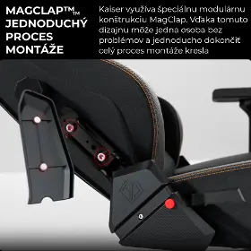 Herná stolička - Anda Seat Kaiser 3 L fabric Dark Gray - 12