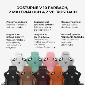 Herná stolička - Anda Seat Kaiser 3 L fabric Dark Gray - 17