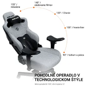 Herná stolička - Anda Seat Kaiser 3 Pro XL Fabric black - 10