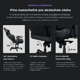 Herná stolička - Anda Seat Kaiser 4 L Black fabric - 19