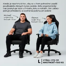 Herná stolička - Anda Seat Luna Black PVC - 20