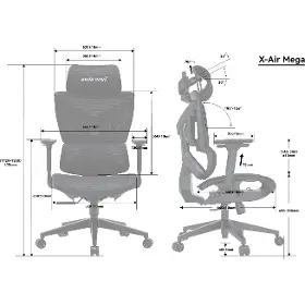 Herná stolička - Anda Seat X-Air Mega Grey rose - 6