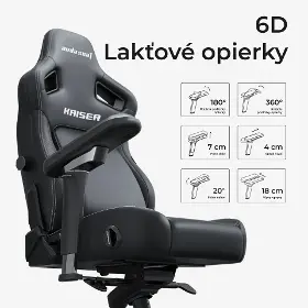 Herná stolička - Anda Seat Kaiser 4 XL V2 Ash Grey Fabric - 9