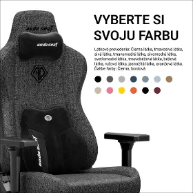 Herná stolička - Anda Seat Kaiser 3E XL fabric Dark Grey - 12
