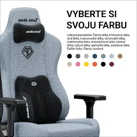 Herná stolička - Anda Seat Kaiser 3E XL fabric Gray Blue - 11