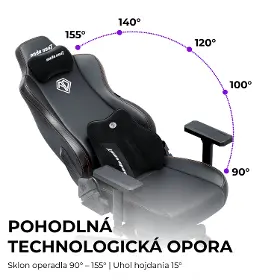 Herná stolička - Anda Seat Novis Plus XL Black Fabric - 16
