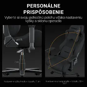 Herná stolička - Anda Seat Kaiser 2 Frontier fabric black new - 12
