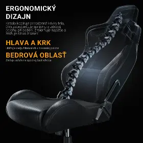 Herná stolička - Anda Seat Kaiser 2 Frontier fabric black new - 9