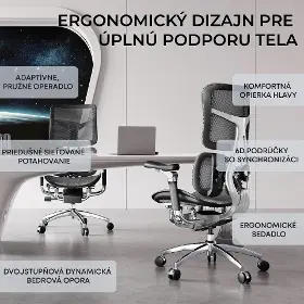Kancelárska stolička - Sihoo DORO S300 Mesh tmavo sivá - 16