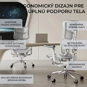 Kancelárska stolička - Sihoo DORO S300 Mesh svetlo sivá - 17