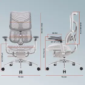 Kancelárska stolička - Sihoo DORO S300 Mesh svetlo sivá - 18