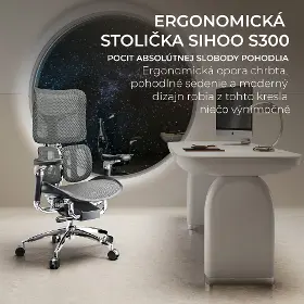 Kancelárska stolička - Sihoo DORO S300 Mesh svetlo sivá - 6