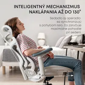 Kancelárska stolička - Sihoo DORO C300 L Mesh biela - 10
