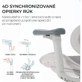 Kancelárska stolička - Sihoo DORO C300 L Mesh biela - 11