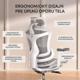 Kancelárska stolička - Sihoo DORO C300 L Mesh biela - 6