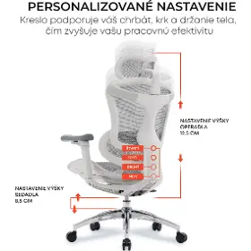 Kancelárska stolička - Sihoo DORO C300 L Mesh biela - 9