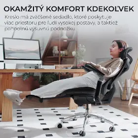 Kancelárska stolička - Sihoo DORO C300 Mesh čierna s opierkou na nohy - 17