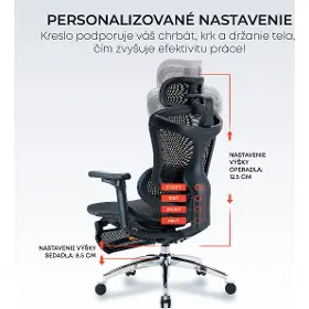 Kancelárska stolička - Sihoo DORO C300L Mesh čierna s opierkou na nohy - 14