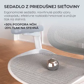 Kancelárska stolička - Sihoo DORO C300L Mesh biela  s opierkou na nohy - 19