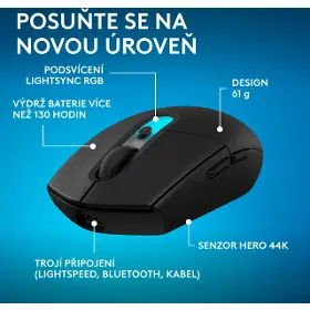 Herní myš - Logitech G305 X SUPERLIGHT Black - 3