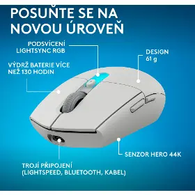 Herní myš - Logitech G305 X SUPERLIGHT White - 2