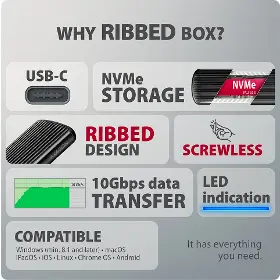 Externý box - Axagon EEM2-SC M.2 NVMe SSD box - 9