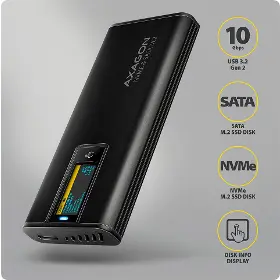 Externý box - Axagon EEM2-SD2B M.2 NVMe/SATA SSD box - 2