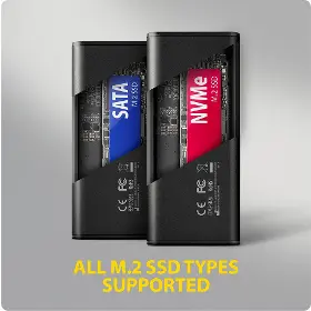 Externý box - Axagon EEM2-SD2B M.2 NVMe/SATA SSD box - 5