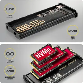 Externý box - Axagon EEM2-SD2B M.2 NVMe/SATA SSD box - 6