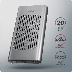 Externý box - Axagon EEM2-20GD 2x M.2 NVMe SSD box - 3