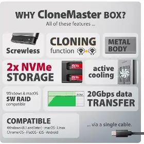 Externý box - Axagon EEM2-20GD 2x M.2 NVMe SSD box - 8